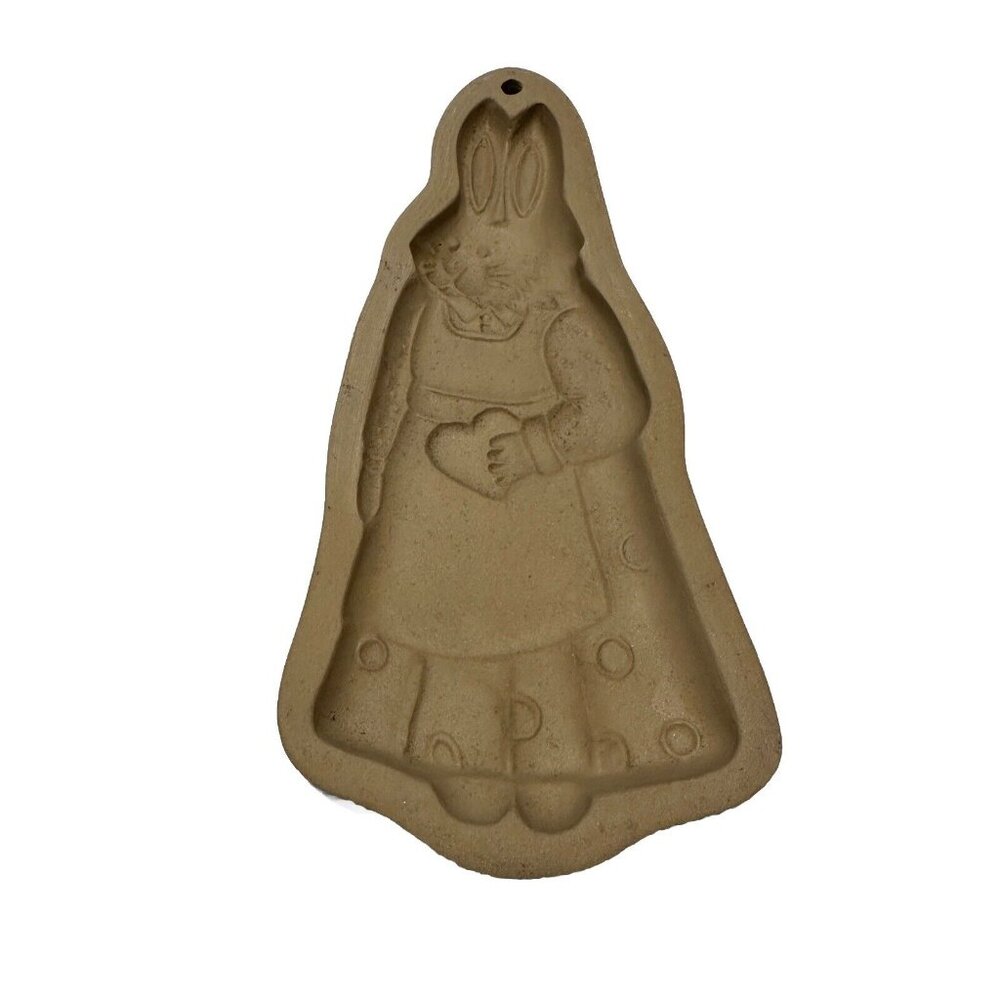 vintage 1989 Brown Bag cookie Chocolate mold Bunny Rabbit  Dress Heart Baker